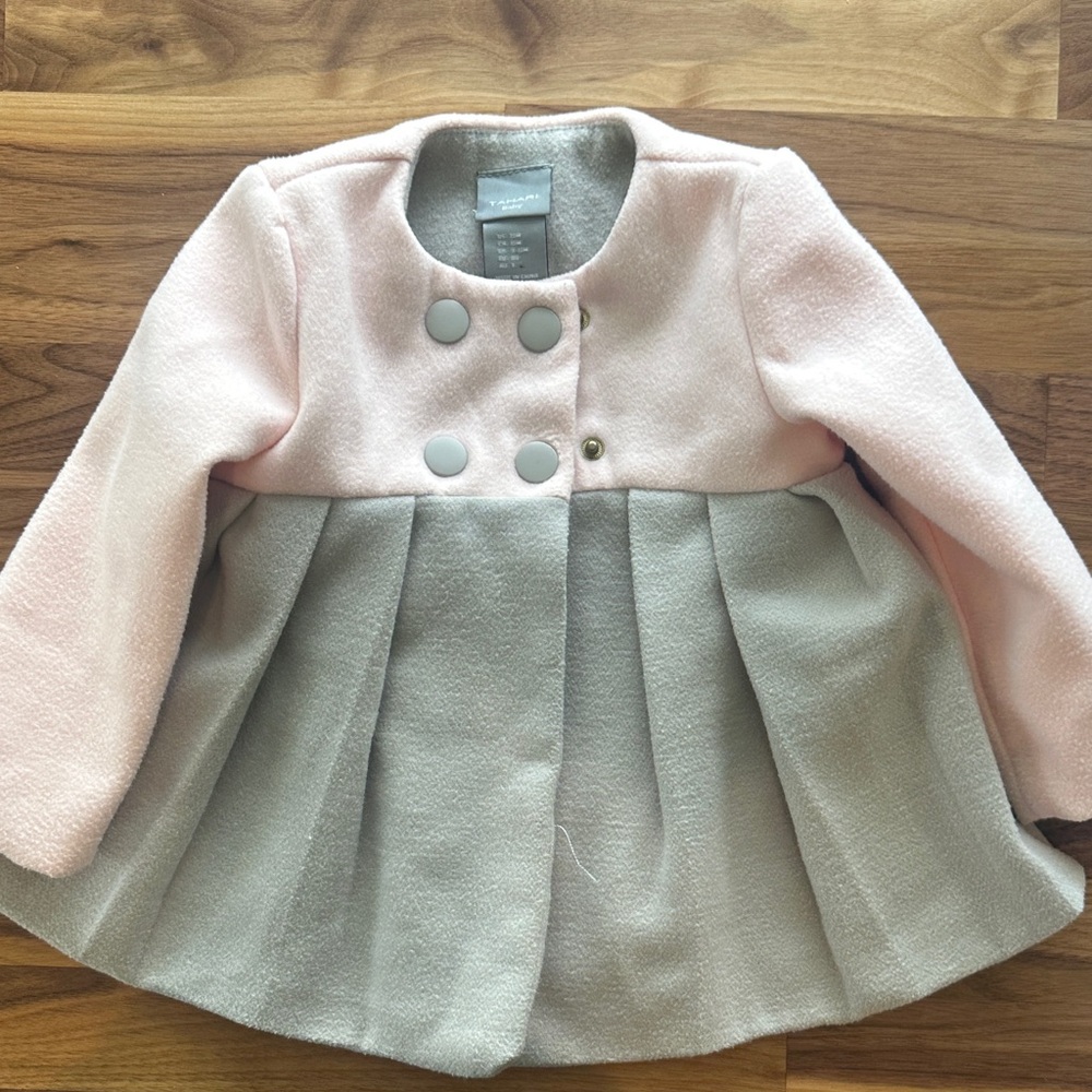Chic Kids Pea Coat in Pink and Gray